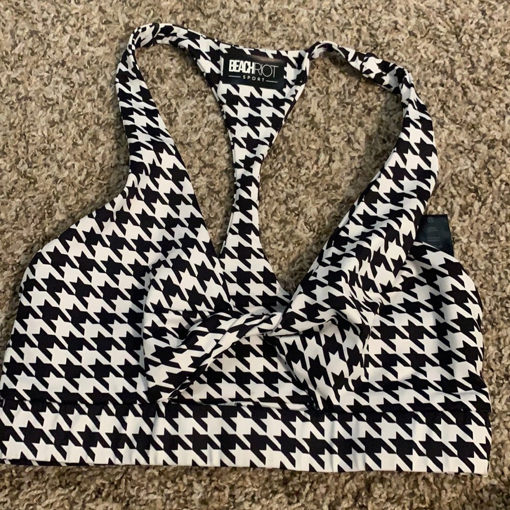 NWT beach riot houndstooth sports bra